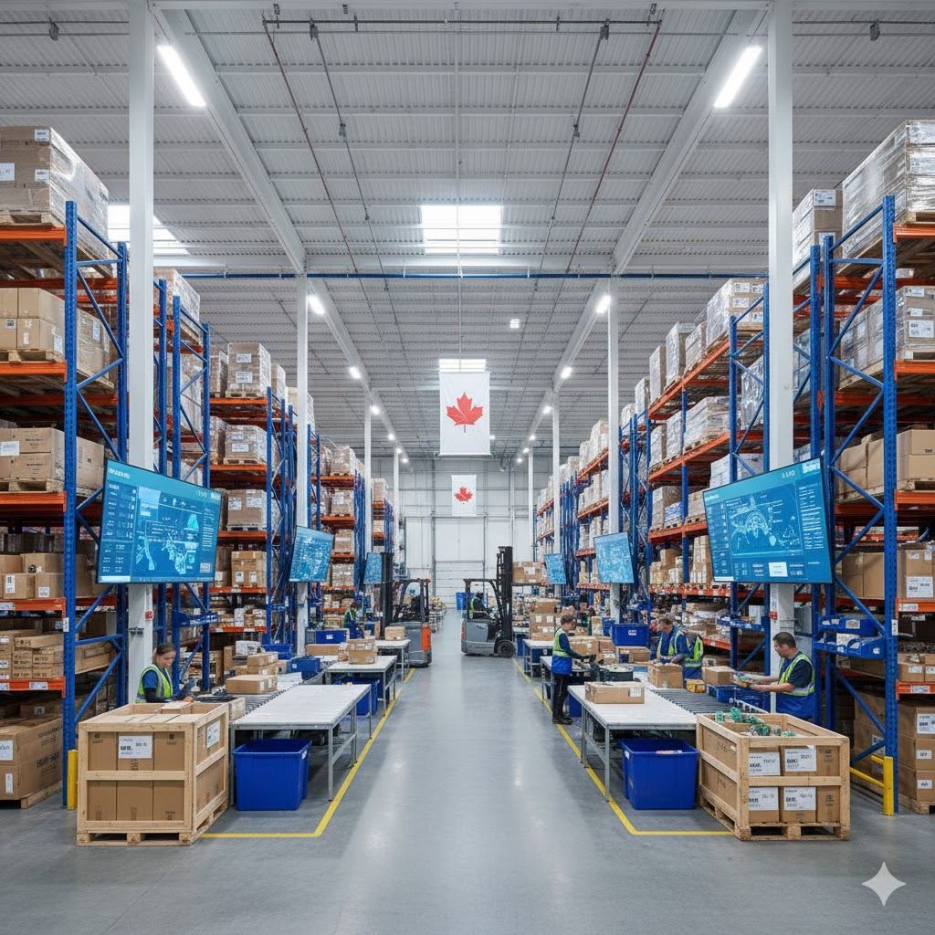 Modern warehouse facility for last-mile delivery operations in Canada