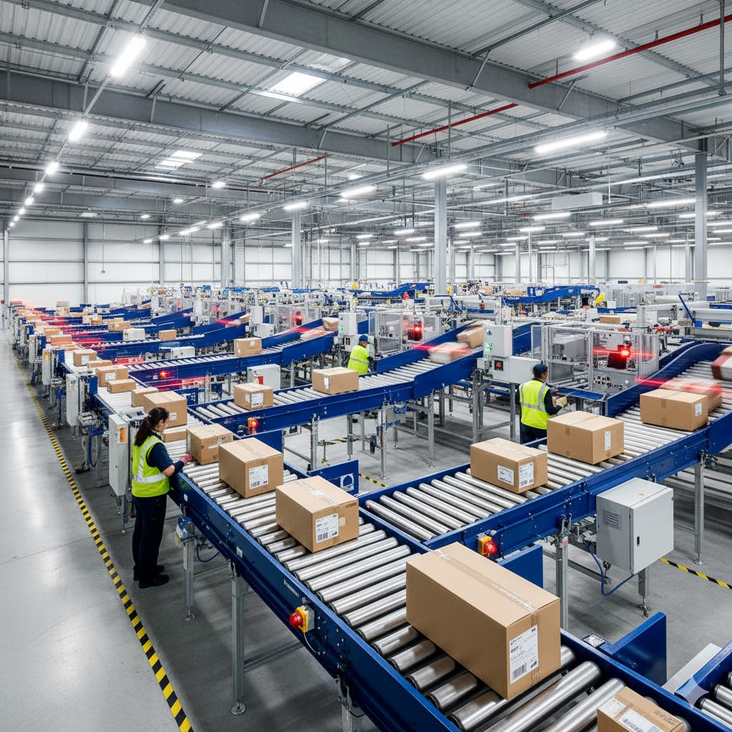 Modern automated sorting facility for international parcels